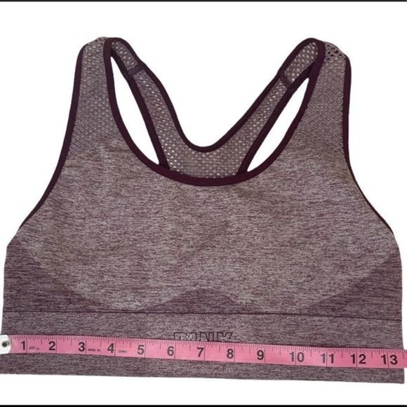PINK Victoria's Secret Burgundy Matching Sports Bra And Leggings Set Size Medium - Picture 12 of 16